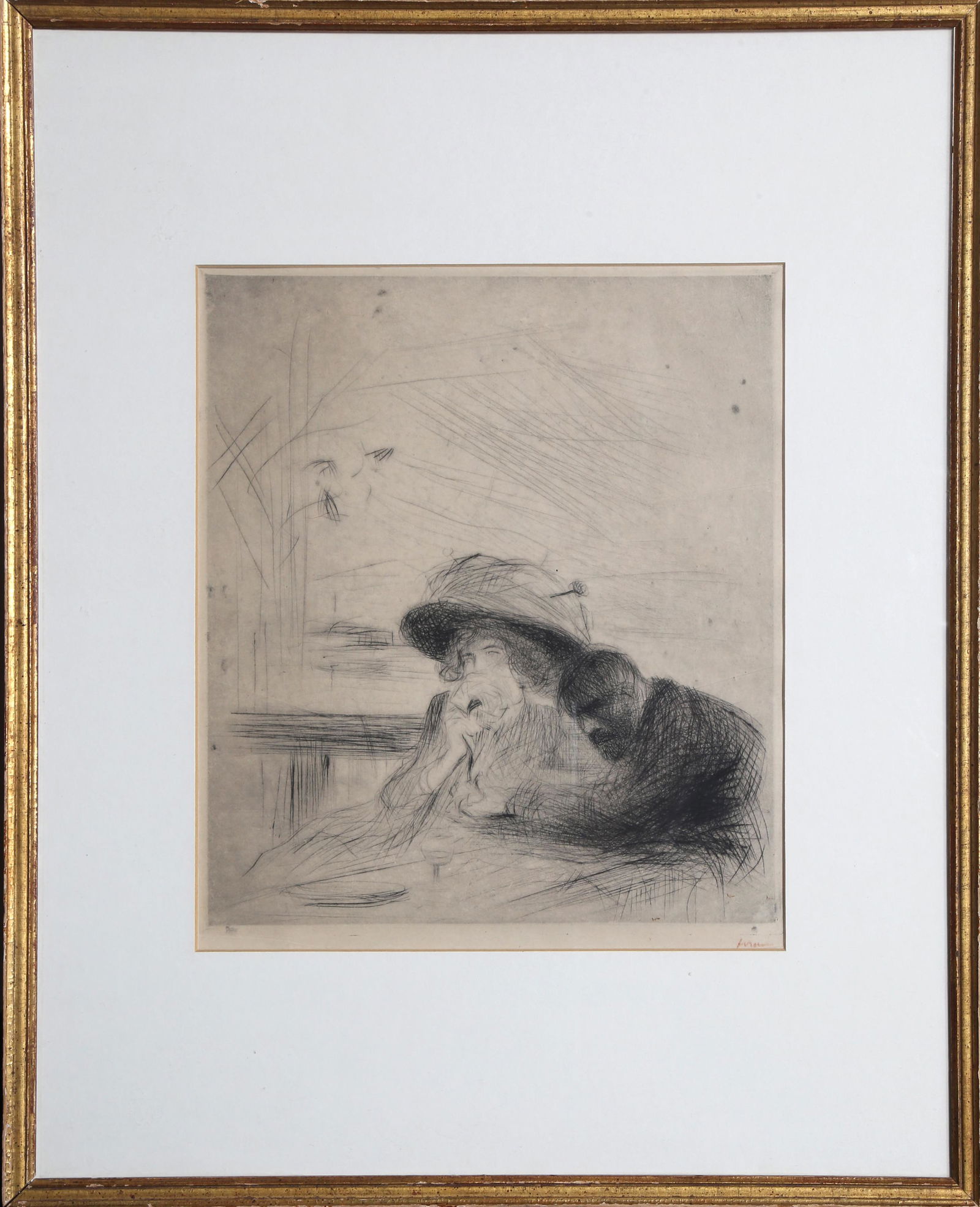 Jean-Louis Forain, Grieving Couple, Etching (1 of 1)