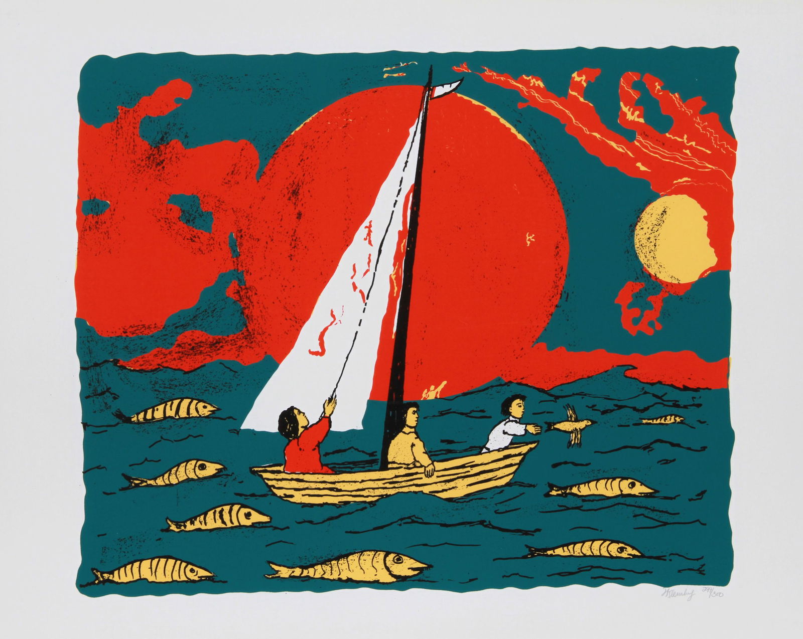 Frank Kleinholz, Big Catch, Screenprint (1 of 2)