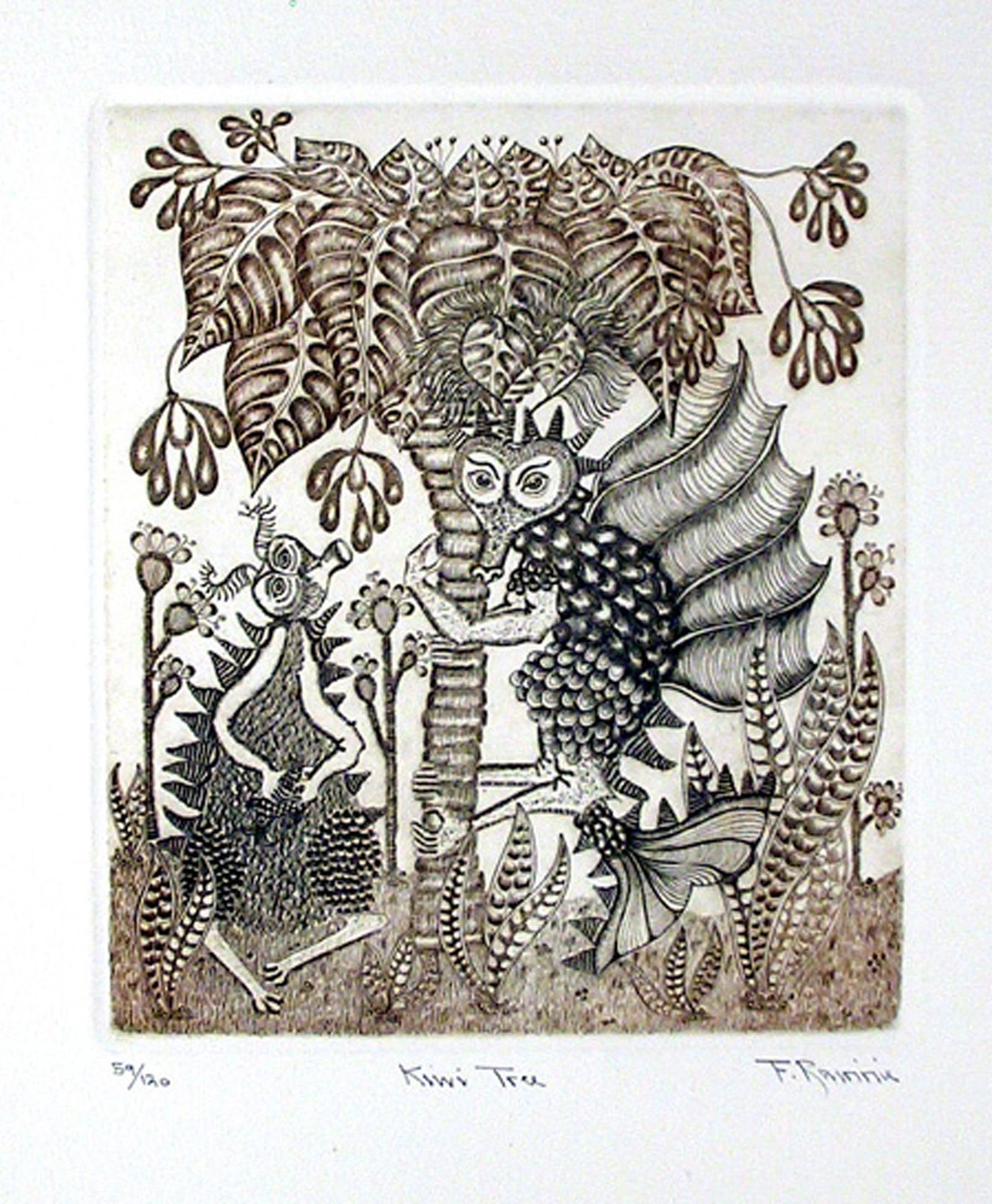 Felicity Rainnie, Kiwi Tree, Etching (1 of 1)