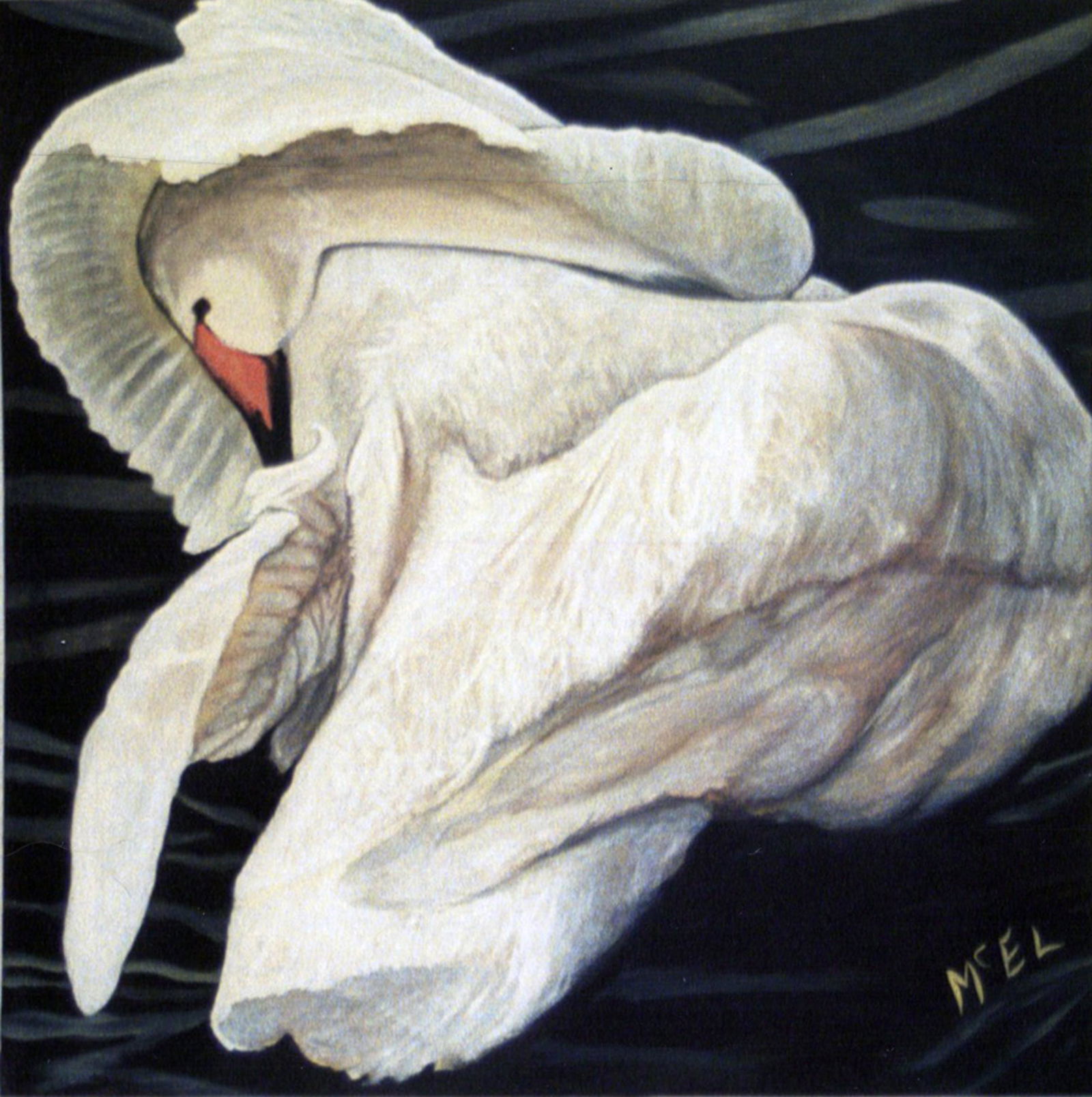 Gary Paul McElrath, Sleeping Swan, Acrylic Painting (1 of 1)
