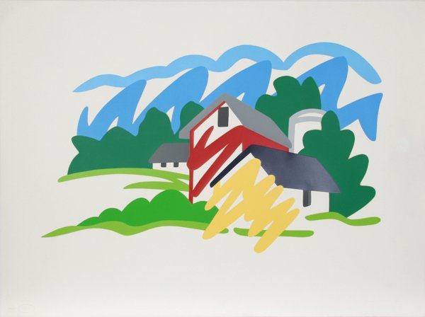 Tom Wesselmann, House and Barn in the Distance, Si: Artist: Tom Wesselmann, American (1931 - 2004) Title: House and Barn in the Distance Year: circa 1990 Medium: Silkscreen, Signed and numbered in pencil Edition: 45/100 Image Size: 20 x 32 inches Size: