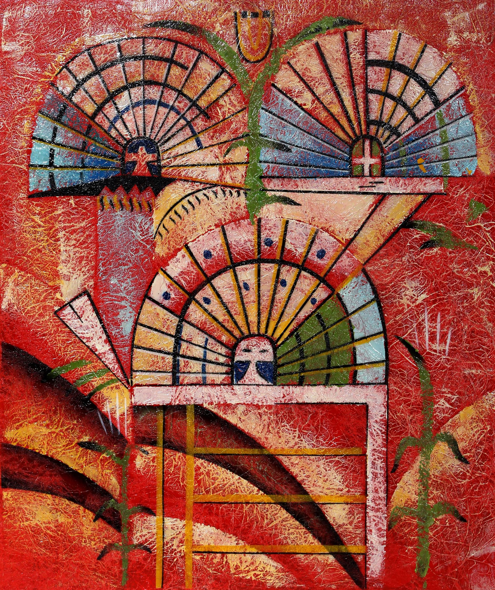 Unknown Artist, Harvest Kachinas, Oil Painting (1 of 2)