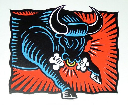 Burton Morris, The Bull, Silkscreen: Artist: Burton Morris Title: The Bull Year: 1997 Medium: Silkscreen, Signed and numbered in pencil Edition: 50 Image Size: 11 x 14 inches Size: 14 in. x 17 in. (35.56 cm x 43.18 cm)