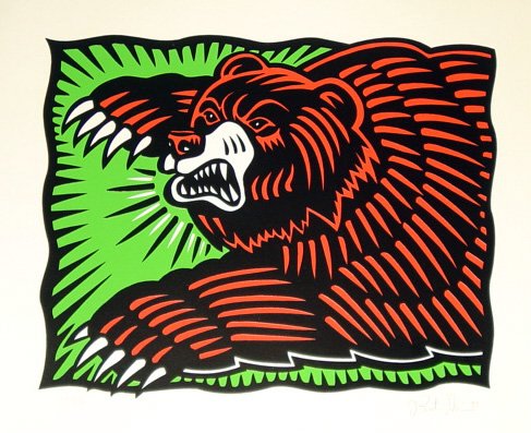 Burton Morris, The Bear, Silkscreen: Artist: Burton Morris Title: The Bear Year: 1997 Medium: Silkscreen, Signed and numbered in pencil Edition: 50 Image Size: 11 x 14 inches Size: 14 in. x 17 in. (35.56 cm x 43.18 cm)