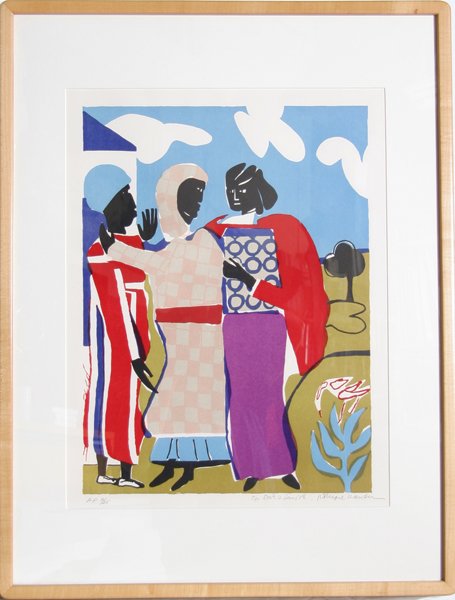 Romare Bearden, Three Women (Easter Sunday), Litho: Artist: Romare Bearden, American (1911 - 1988) Title: Three Women (Easter Sunday) Year: 1979 Medium: Lithograph, signed and numbered in pencil Edition: 300, AP 3/25 Image Size: 20 x 15 inches Size: 28