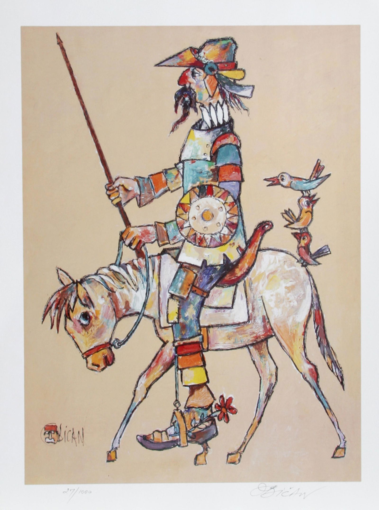 Jovan Obican, Don Quixote, Offset Lithograph (1 of 2)