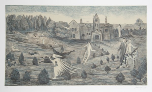 Leonora Carrington, Crookery Hall, Lithograph: Artist: Leonora Carrington, Mexican/British (1917 - ) Title: Crookery Hall Year: 1987 Medium: Lithograph, signed and numbered in pencil Edition: XVI/L Size: 24 in. x 36 in. (60.96 cm x 91.44 cm)