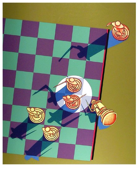 Rita Simon, Chess, Silkscreen: Artist: Rita Simon, American (1938 - ) Title: Untitled Year: 1979 Medium: Silkscreen, Signed and numbered in pencil Edition: AP30 Size: 36 in. x 25.5 in. (91.44 cm x 64.77 cm)