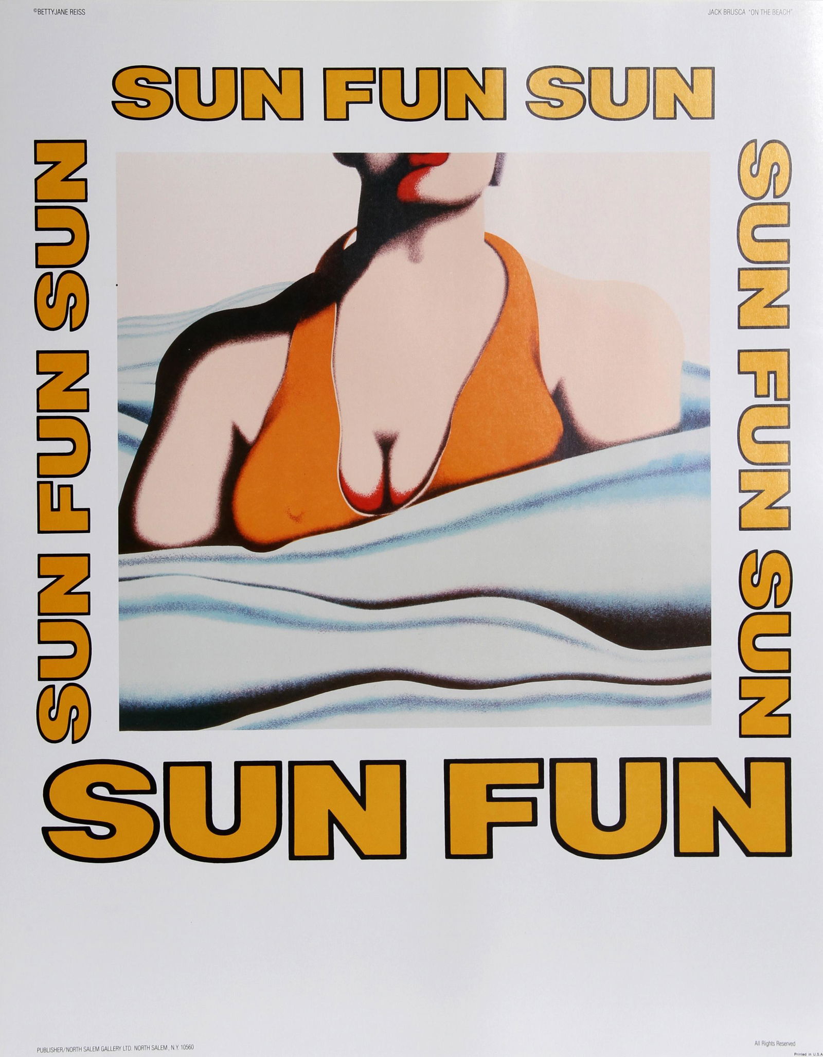 Jack Brusca, At the Beach, Poster: Artist: Jack Brusca, American (1939 - 1993) Title: At the Beach Year: 1978 Medium: Poster Image Size: Size: 28 in. x 22 in. (71.12 cm x 55.88 cm)