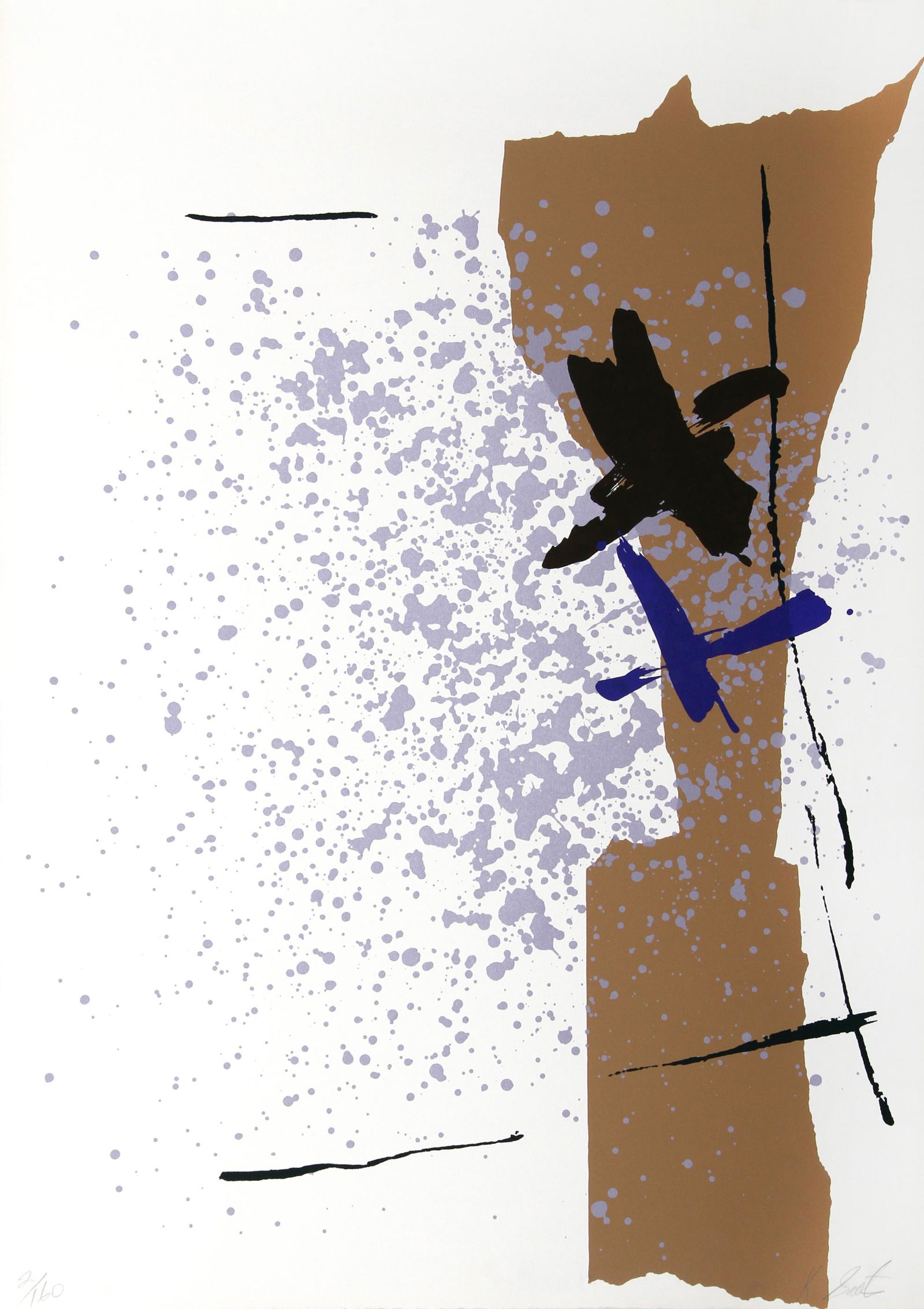 Kikuo Saito, Paper Lake, Screenprint with Collage (1 of 1)