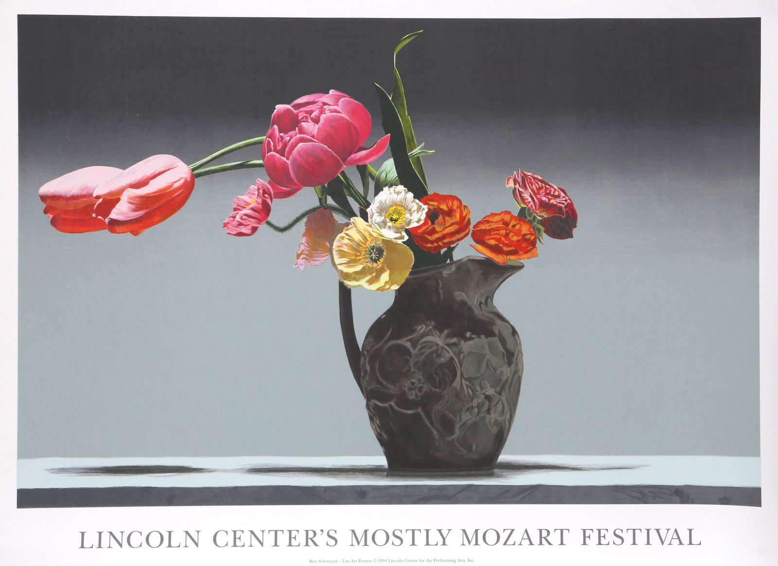 Ben Schonzeit, Lincoln Center's Mostly Mozart Festival,: Artist: Ben Schonzeit, American (1942 - ) Title: Lincoln Center's Mostly Mozart Festival Year: 1994 Medium: Screenprint Poster Size: 35.5 x 49 in. (90.17 x 124.46 cm)