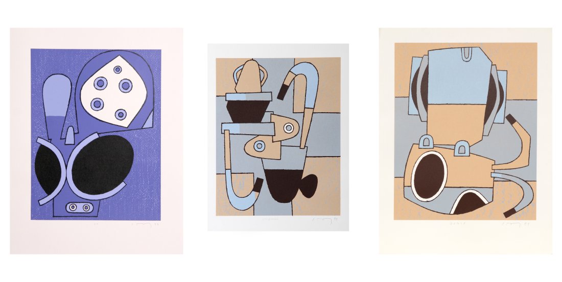 David Storey, Set of Three Screenprints: Artist: David Storey, American (1948 - ) Title: Coronicon, V.4, Bonix Year: 1999 Medium: Screenprint, signed and numbered in pencil Edition: 100 Size: Coronicon - 21 x 16 inches Bonix - 23 x 17 inches