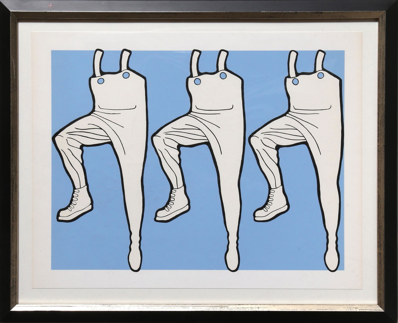 John Wesley, What's Going on in the Halls?, Screenprint: Artist: John Wesley, American (1928 - ) Title: What's Going on in the Halls? Year: 1971 Medium: Screenprint (unsigned) Edition: 3000 Image Size: 12 x 16 inches Size: 14 x 18 in. (35.56 x 45.72 cm) Fra