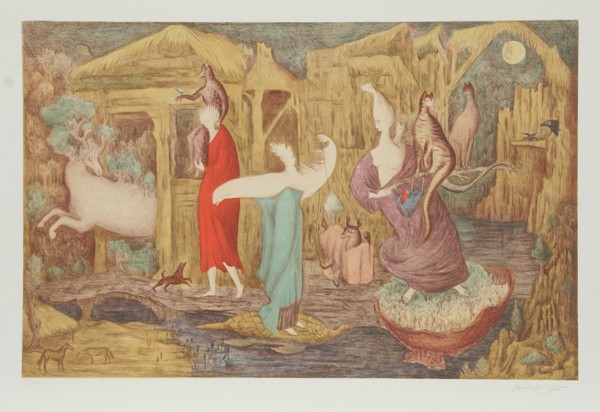 Leonora Carrington, Tuesday, Silkscreen: Artist: Leonora Carrington, Mexican/British (1917 - ) Title: Tuesday Year: 1987 Medium: Silkscreen, Signed and numbered in pencil Edition: L Size: 25 in. x 36 in. (63.5 cm x 91.44 cm)
