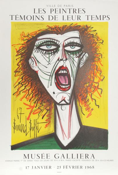 Bernard Buffet, Musee Galleria, Lithograph Poster: Artist: Bernard Buffet, French (1928 - 1999) Title: Musee Galleria Year: 1968 Medium: Lithograph Poster Size: 30 in. x 20.5 in. (76.2 cm x 52.07 cm)