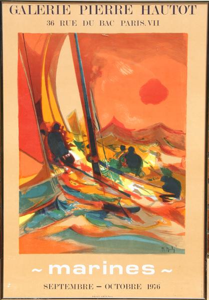 Marcel Mouly, Marines, Poster: Artist: Marcel Mouly, French (1918 - 2008) Title: Marines Year: 1976 Medium: Poster Size: 29 in. x 20 in. (73.66 cm x 50.8 cm)