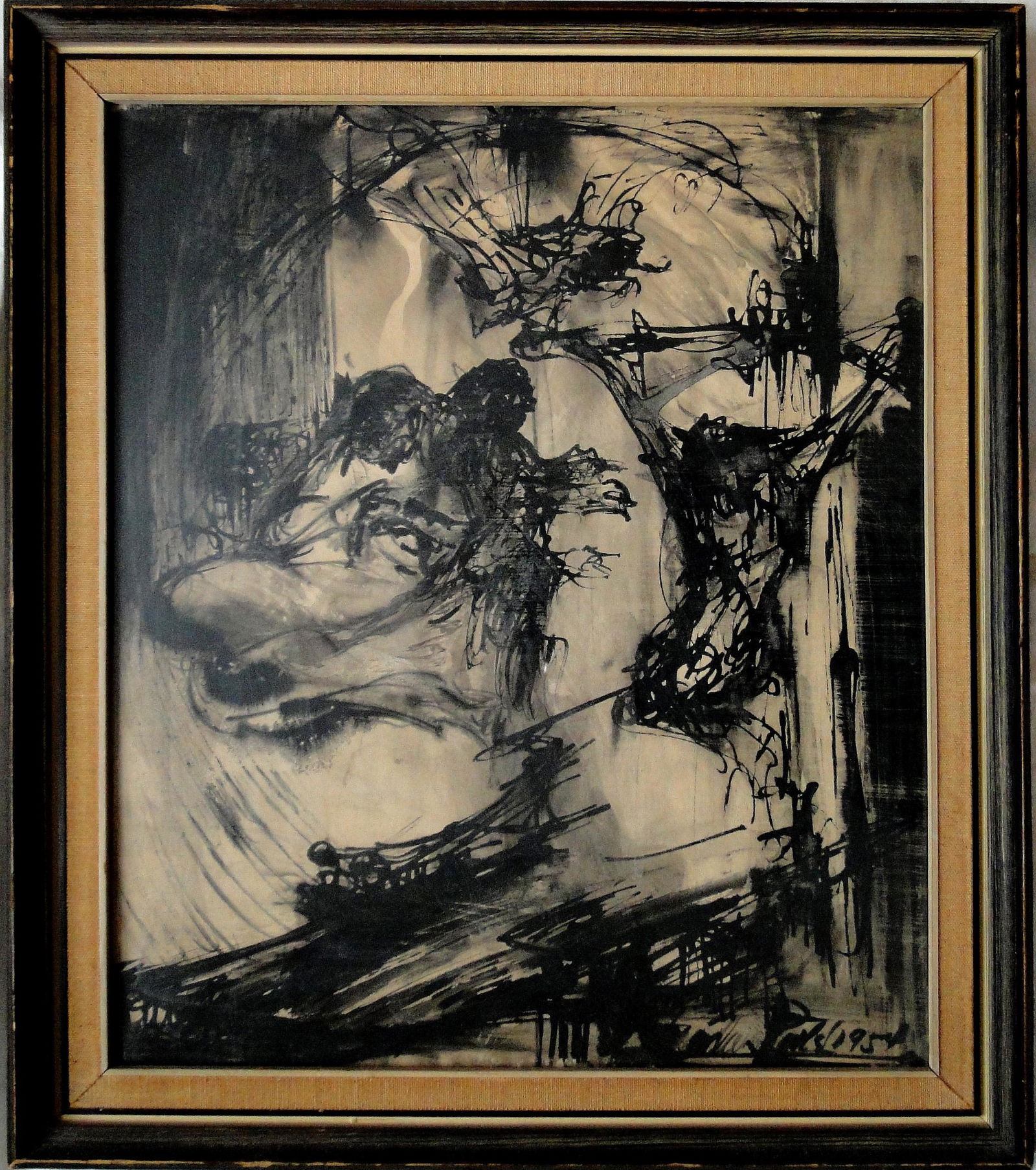 Joachim Probst, Christ with the Angels of Death, Ink on: Artist: Joachim Probst, American (1913 - 1978) Title: Christ with the Angels of Death Year: 1954 Medium: Ink on paper, signed, titled, and dated verso Frame Size: 19 x 16.25 inches