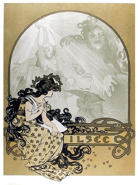 Alphonse Mucha, Ilsee, 23, Lithograph: Artist: Alphonse Mucha, Czech (1860 - 1939) Title: Ilsee, 23 Year: 1982 Medium: Estate Lithograph Poster Edition: 5000 Size: 36 in. x 25 in. (91.44 cm x 63.5 cm) Certificate of Authenticity, signed by