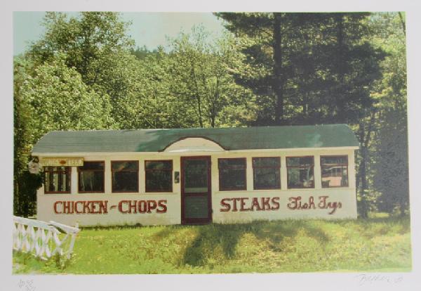 John Baeder, Chicken, Chops, Steaks, Serigraph: Artist: John Baeder (1938 - ) Title: Chicken, Chops, Steaks Year: 1980 Medium: Serigraph on Somerset Paper, signed and numbered in pencil Edition: 250 Size: 22 in. x 30 in. (55.88 cm x 76.2 cm)