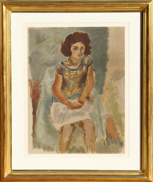 Jules Pascin, Nana, Lithograph: Artist: Jules Pascin, French (1885 - 1930) Title: Nana Medium: Lithograph on Arches, Stamp-Signed and Numbered in pencil] Edition: 125 Size: 29 in. x 22 in. (73.66 cm x 55.88 cm) Frame Size: 34.5 x 29