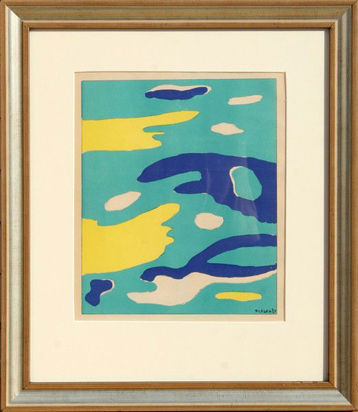 Fernand Leger, Water, Lithograph: Artist: Fernand Leger, French (1881 - 1955) Title: Water Year: 1937 Medium: Lithograph, signed in the plate Size: 14 in. x 10.5 in. (35.56 cm x 26.67 cm) Frame Size: 20 x 17 inches