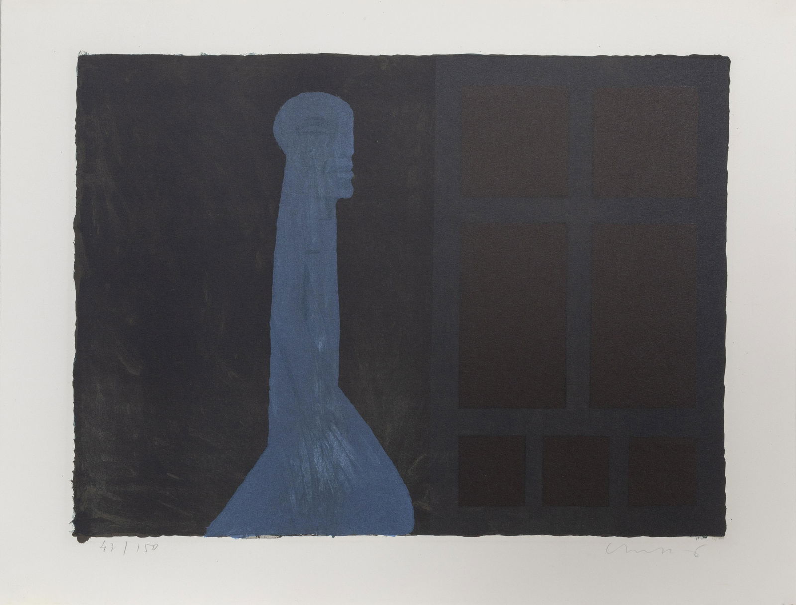 Horst Antes, Standing Figure (Night), Lithograph (1 of 2)