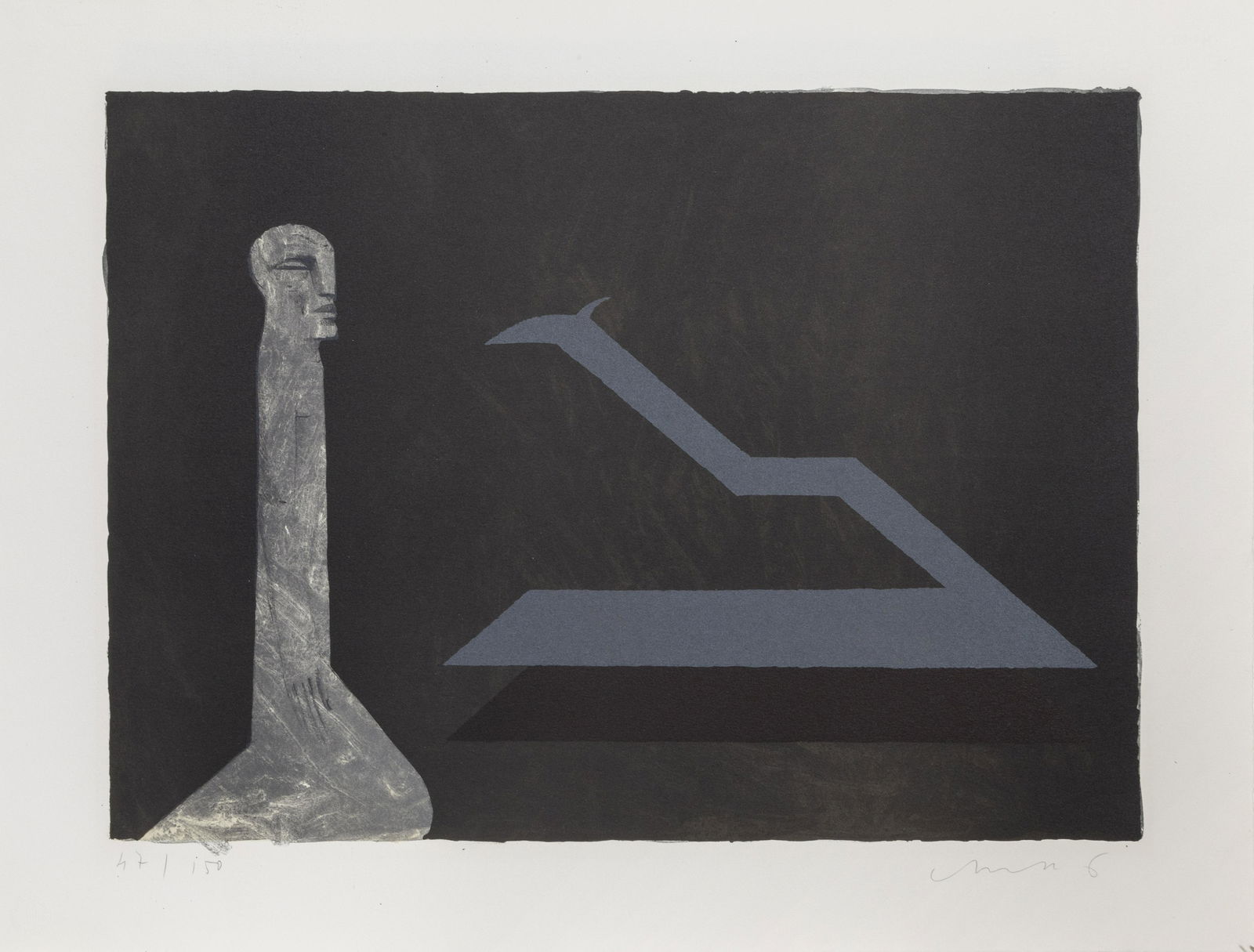 Horst Antes, Standing Figures (Night), Lithograph (1 of 2)