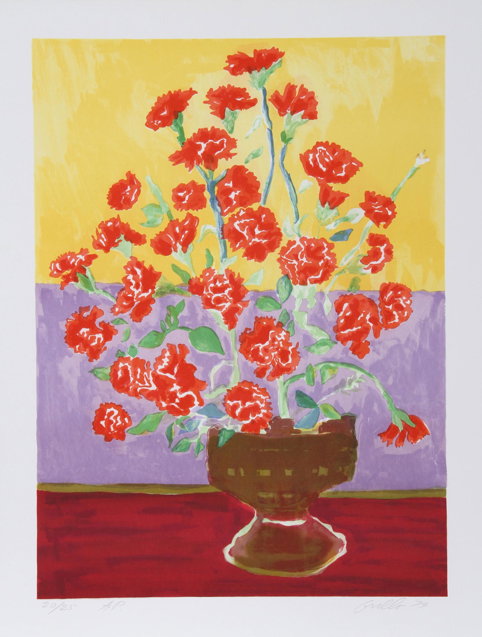 John Grillo, Carnations, Screenprint (1 of 2)