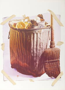 Paul Sarkisian, Trash Can, Lithograph: Artist: Paul Sarkisian, American (1928 - ) Title: Trash Can Portfolio: Documenta, The Superrealists, New York Year: 1972 Medium: Lithograph, signed and numbered in pencil Edition: 300 Image Size: Size