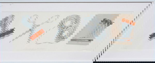 Don Nice, Censorship, Lithograph: Artist: Don Nice, American (1932 - ) Title: Censorship Year: 1978 Medium: Lithograph, signed and numbered in pencil Edition: 42/144 Size: 12 in. x 38 in. (30.48 cm x 96.52 cm) Frame Size: 18.5 x 44.5