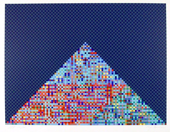 Tony Bechara, Pyramid, Serigraph: Artist: Tony Bechara, Puerto Rican (1942 - ) Title: Pyramid Year: 1979 Medium: Serigraph, signed in pencil Edition: AP 30 Size: 22.5 in. x 27 in. (57.15 cm x 68.58 cm)