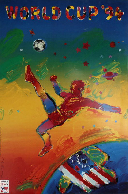 Peter Max, World Cup 1994, Poster: Artist: Peter Max, German/American (1937 - ) Title: World Cup 1994 Year: 1994 Medium: Poster, signed and dated in marker Size: 36 in. x 24 in. (91.44 cm x 60.96 cm)