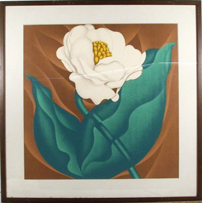 Jack Brusca, Globe Flower, Silkscreen: Artist: Jack Brusca, American (1939 - 1993) Title: Globe Flower Year: 1978 Medium: Silkscreen Size: 24 in. x 24 in. (60.96 cm x 60.96 cm)