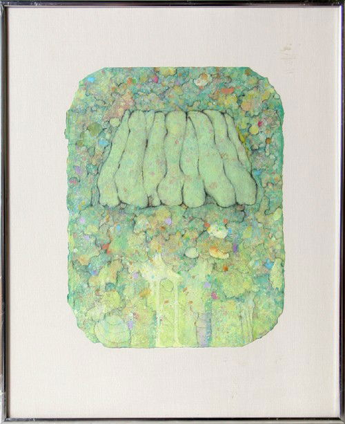 Elwood Howell, Mixed Media Painting: Artist: Elwood Howell, American (1933 - ) Title: untitled Year: 1978 Medium: Mixed Media Painting, signed and dated l.r. Size: 15 in. x 11.5 in. (38.1 cm x 29.21 cm) Frame Size: 22.5 x 18 inches