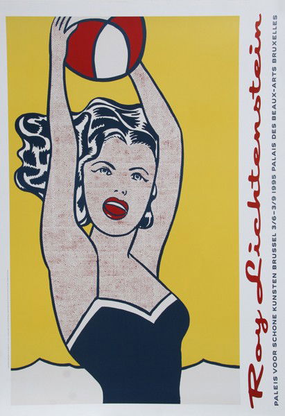 Roy Lichtenstein, Girl with Ball, Poster: Artist: Roy Lichtenstein, American (1923 - 1997) Title: Girl with Ball Year: 1995 Medium: Poster Size: 39.5 in. x 27.5 in. (100.33 cm x 69.85 cm)