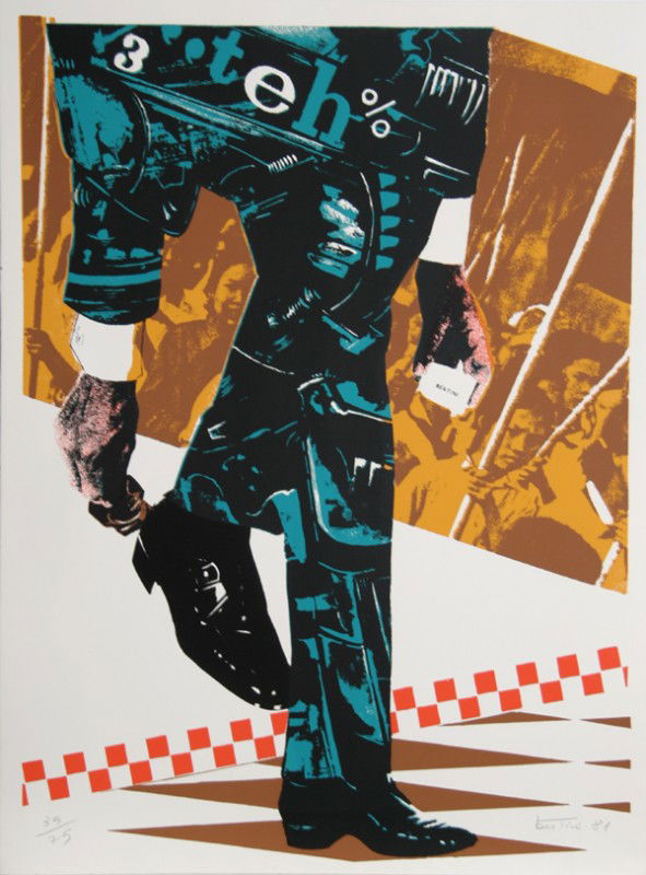 Gianni Bertini, Senza Titolo, Serigraph: Artist: Gianni Bertini, Italian (1922 - ) Title: Senza Titolo Year: 1981 Medium: Serigraph, signed and numbered in pencil Edition: 35/75 Size: 32.5 in. x 24.5 in. (82.55 cm x 62.23 cm)