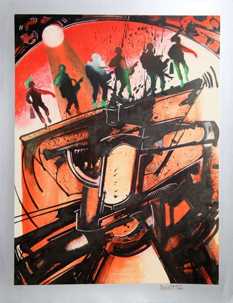 Gianni Bertini, Accidentale, Serigraph: Artist: Gianni Bertini, Italian (1922 - ) Title: Accidentale Year: 2002 Medium: Serigraph, signed and numbered in pencil Edition: I/XX Size: 34.5 in. x 27 in. (87.63 cm x 68.58 cm)