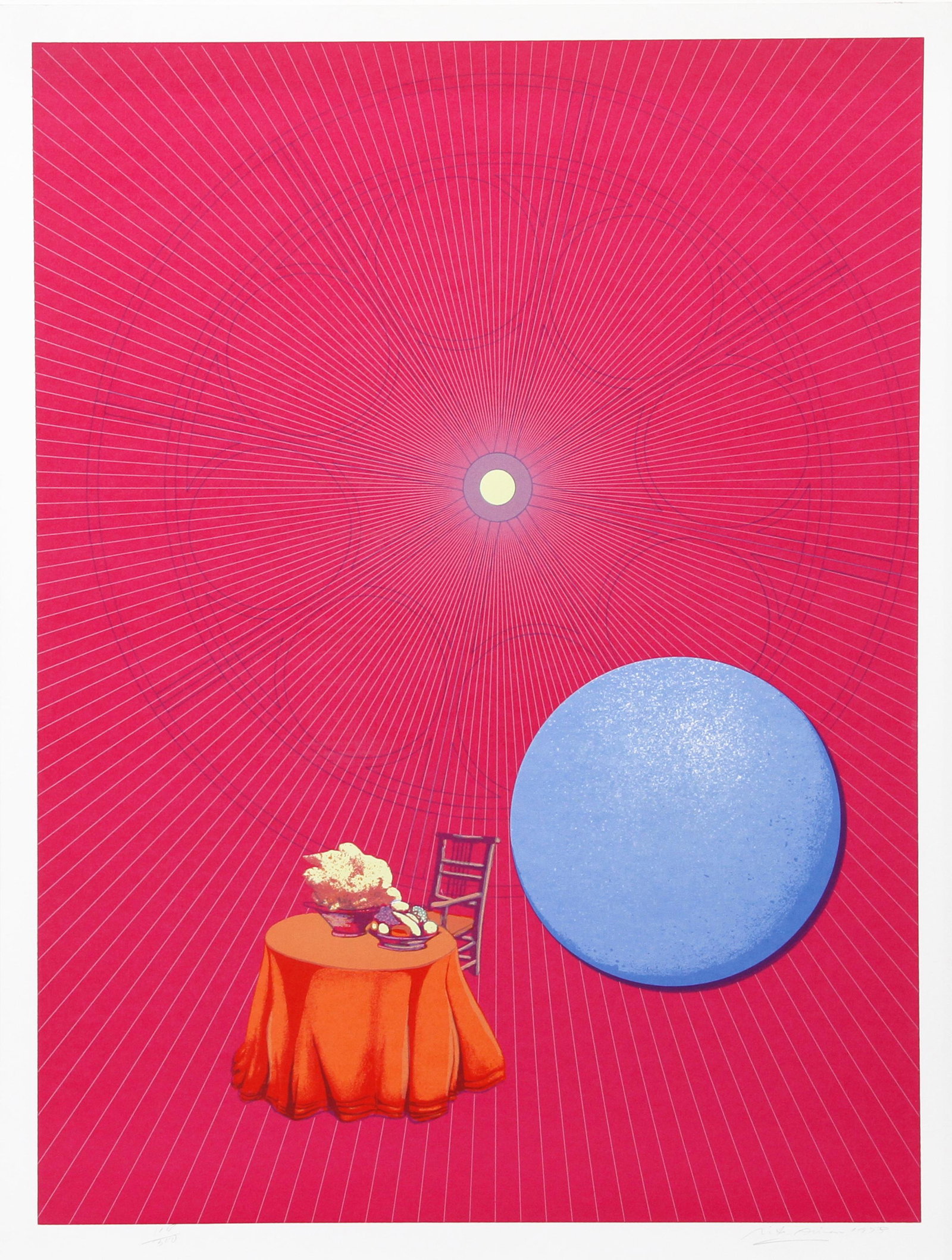 Rita Simon (aka Atirnomis), Falling in Love, Screenprint: Artist: Rita Simon (aka Atirnomis), American (1938 - ) Title: Falling in Love Portfolio: Year: 1978 Medium: Screenprint, signed and numbered in pencil Edition: AP 30, 118/300 Image Size: 32 x 24 inche