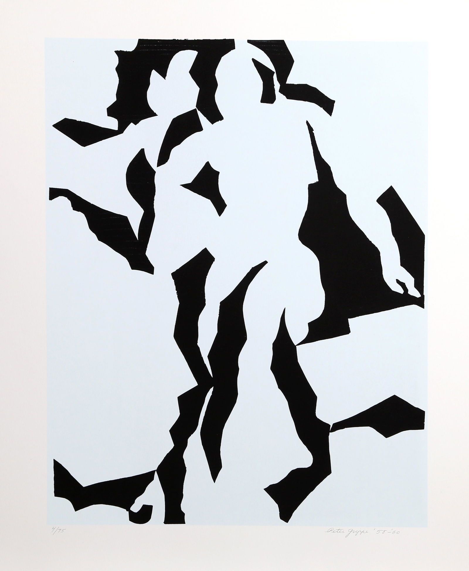 Peter Grippe, Positive 2, Screenprint: Artist: Peter Grippe, American (1912 - 2002) Title: Positive 2 Portfolio: Year: 1960 Medium: Screenprint, signed and numbered in pencil Edition: 4/75 Image Size: 26 x 20.25 inches Size: 34 x 28.5 in.