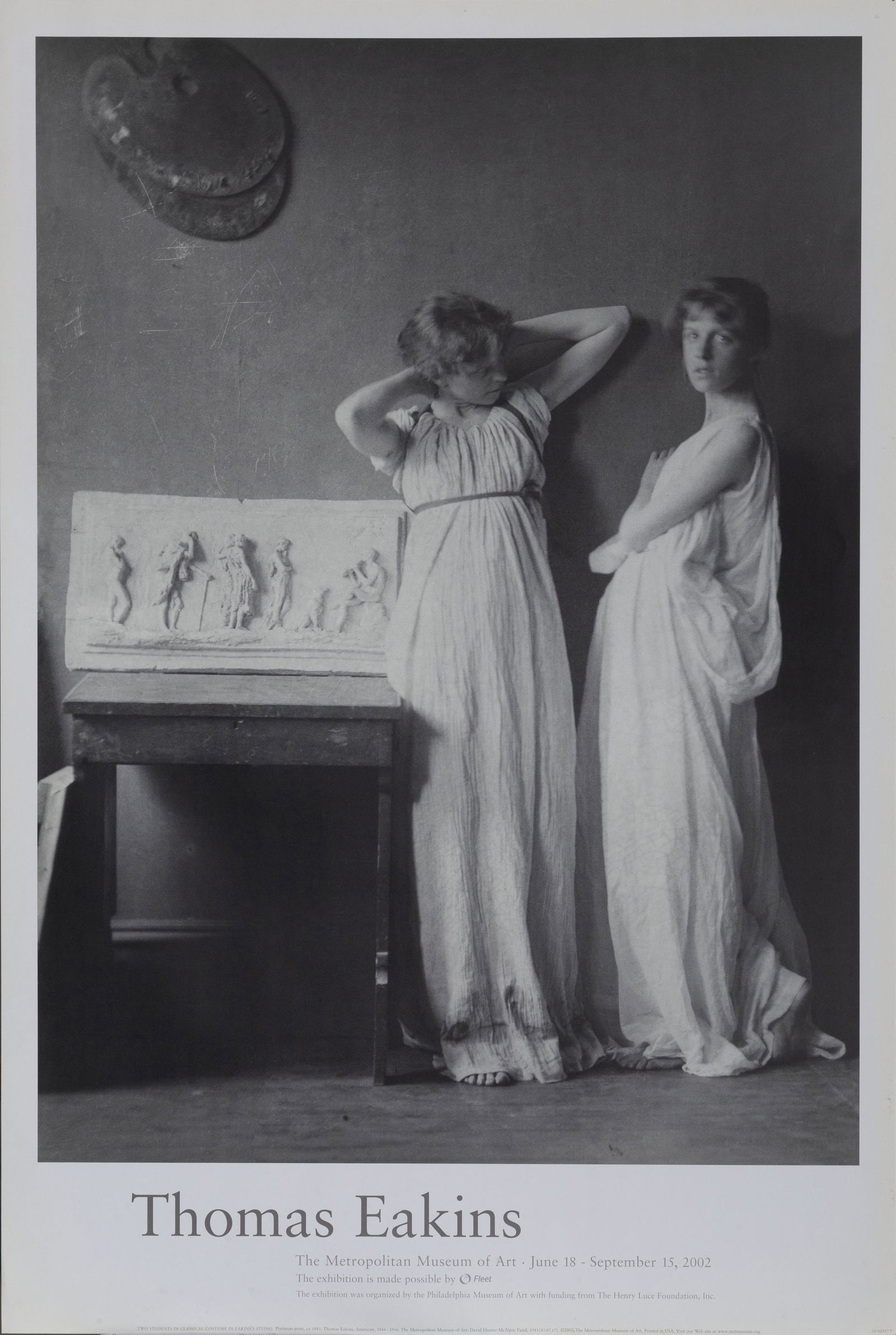 Thomas Eakins, Two Students In Classical Costume In Eakins Studio, Poster: Artist: Thomas Eakins, American (1844 - 1916) Title: Two Students In Classical Costume In Eakins Studio Year: 2002 Medium: Poster Size: 37 x 25 in. (93.98 x 63.5 cm)