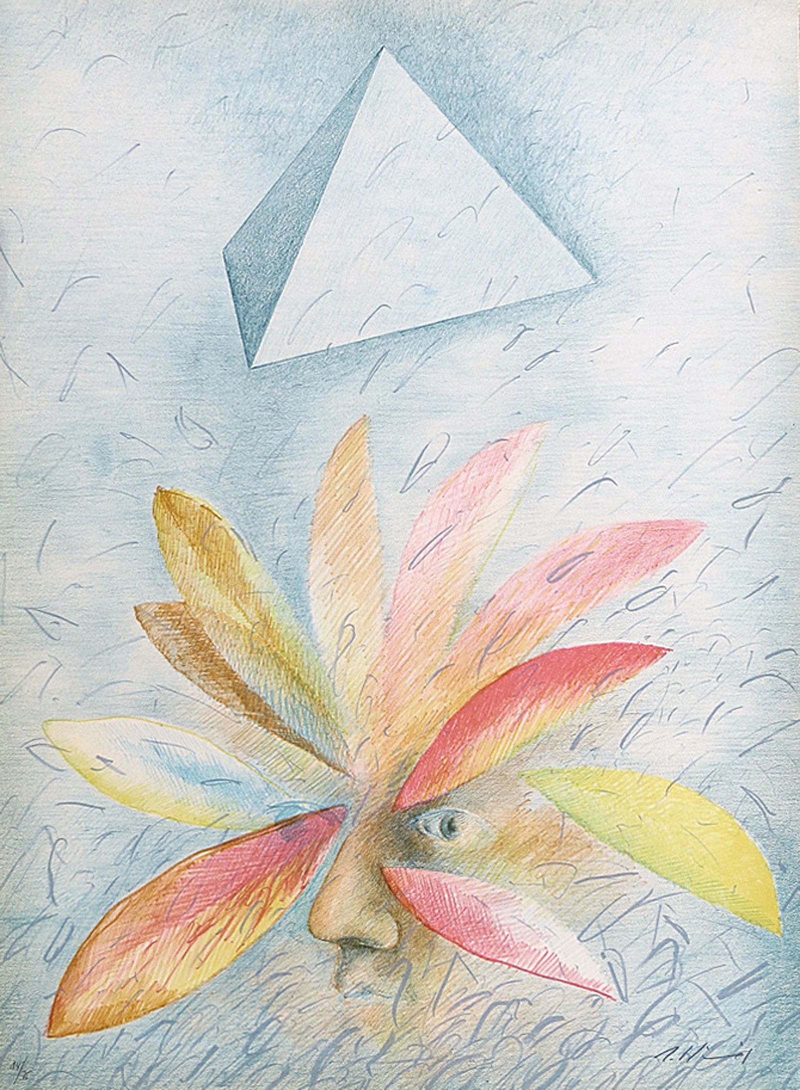 Robert Llimos, Manh 2, Lithograph: Artist: Robert Llimos, Spanish (1943 - ) Title: Manh 2 Year: circa 1980 Medium: Lithograph, signed and numbered in pencil Edition: 14/75 Image Size: Size: 30 x 22 in. (76.2 x 55.88 cm)