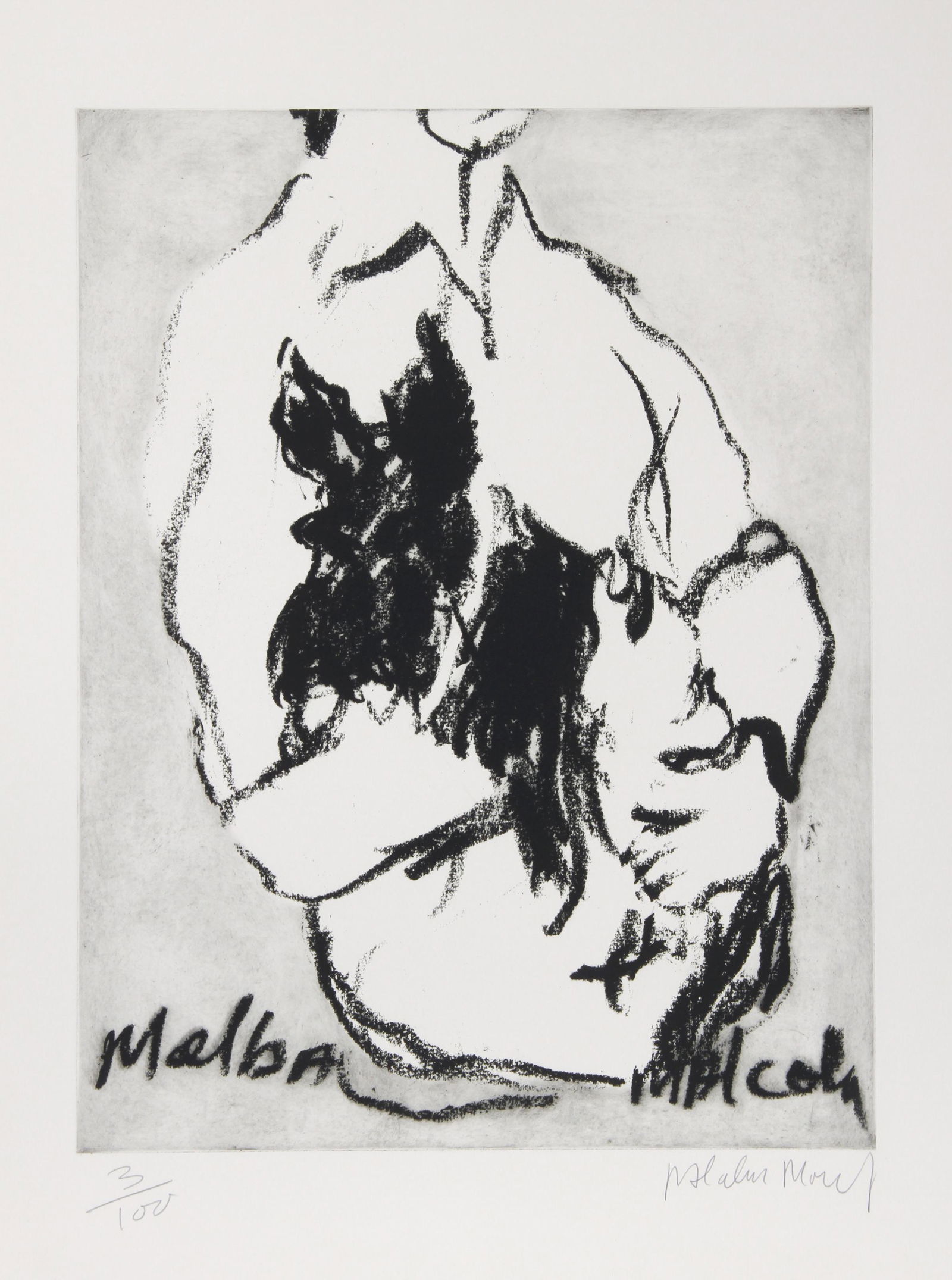 Malcolm Morley, Melba, Malcolm , Etching: Artist: Malcolm Morley, British (1931 - 2018) Title: Melba, Malcolm Year: circa 1980 Medium: Etching, signed and numbered in pencil Edition: 100 Image Size: 24 x 18 inches Size: 30 in. x 22 in. (76.2