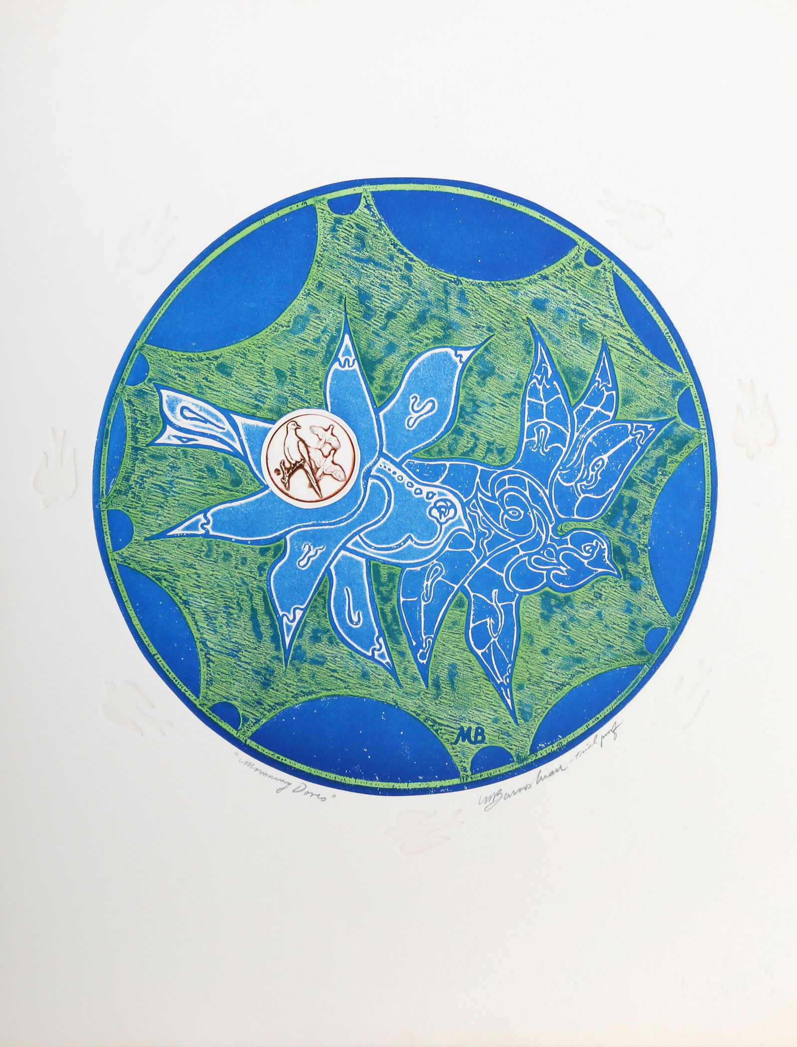 Martin Barooshian, Morning Doves, Intaglio (1 of 4)