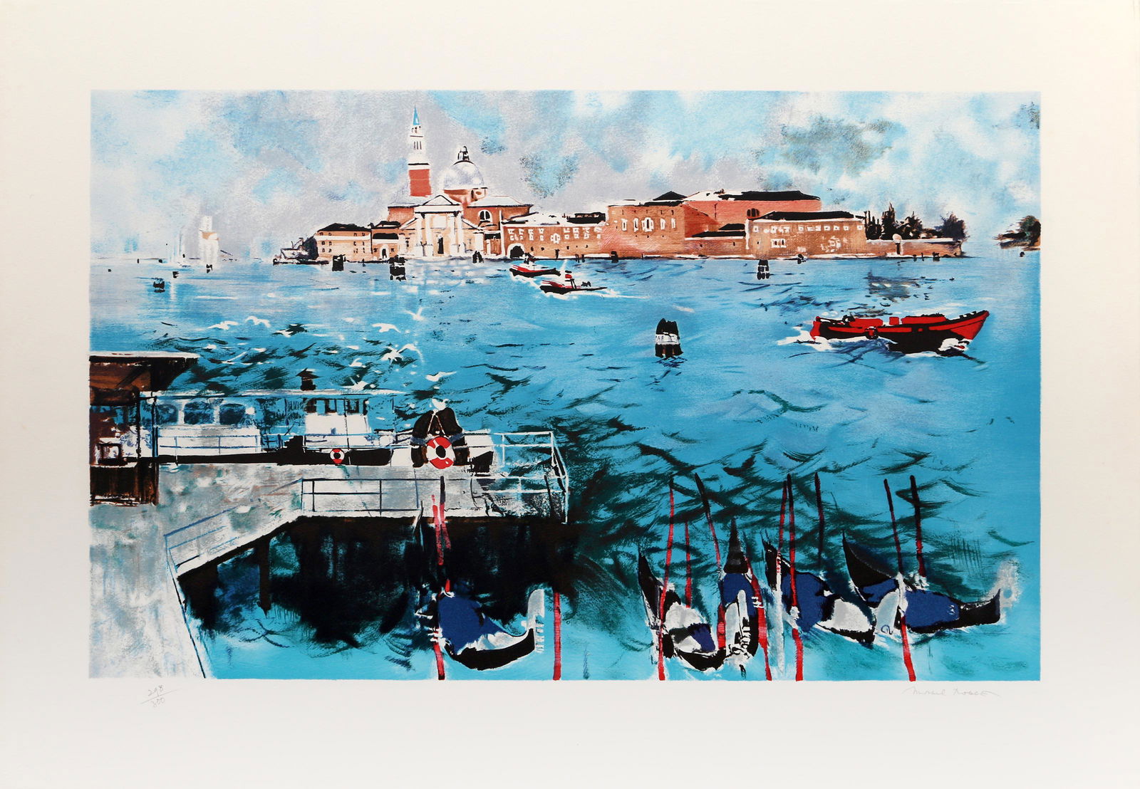 Michael Rodde, Dock Seascape, Lithograph (1 of 4)