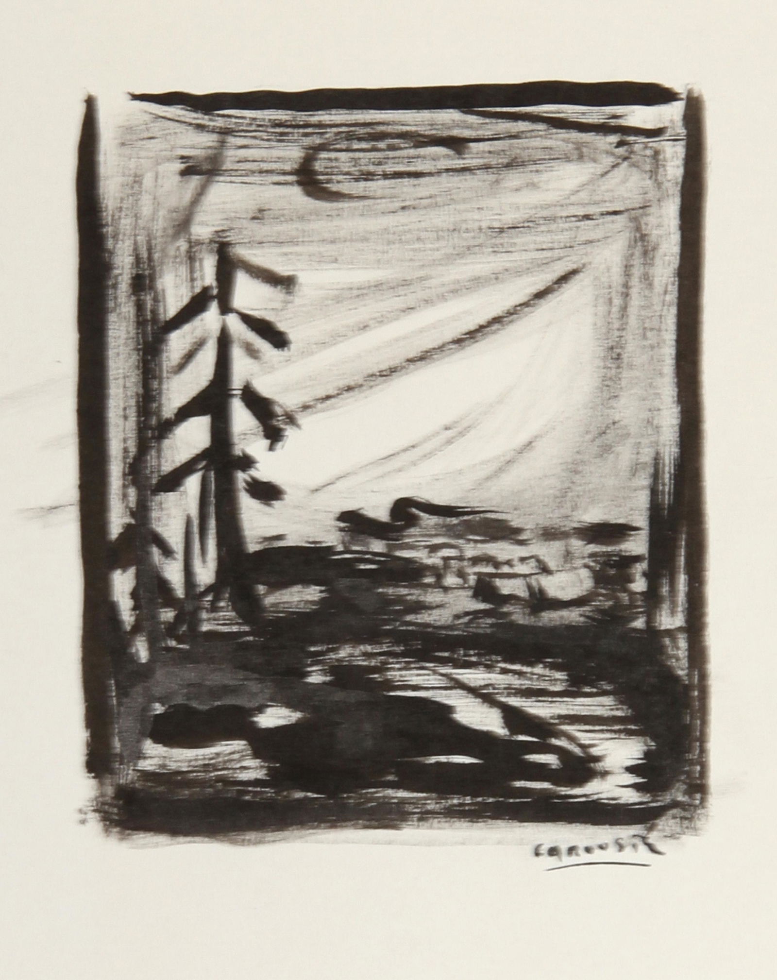Philippe Garouste de Clauzade, Landscape, Ink Drawing (1 of 1)