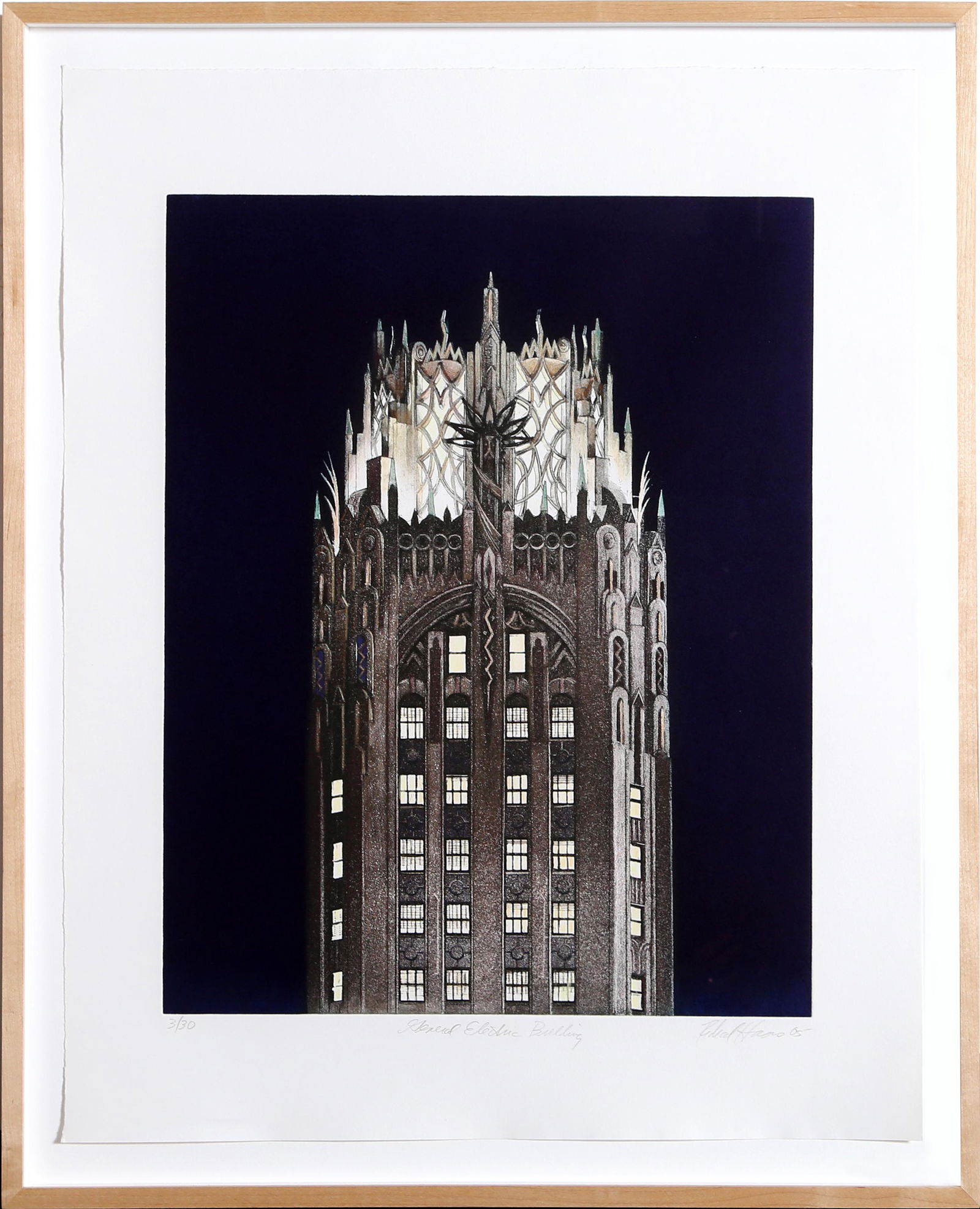 Richard Haas, General Electric Building (Blue), Etching (1 of 1)