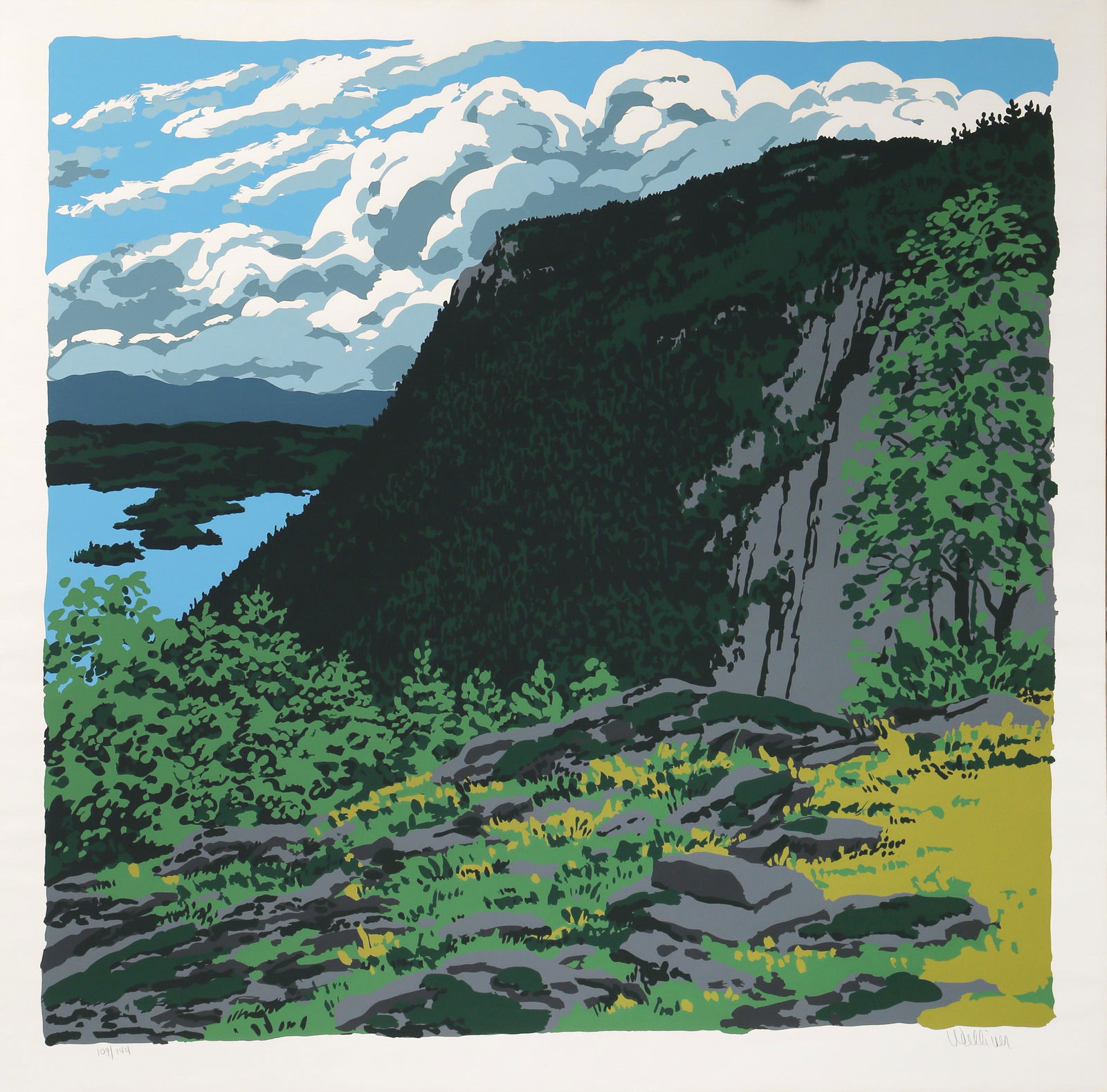 Neil Welliver, Maiden's Cliff, Screenprint (1 of 4)