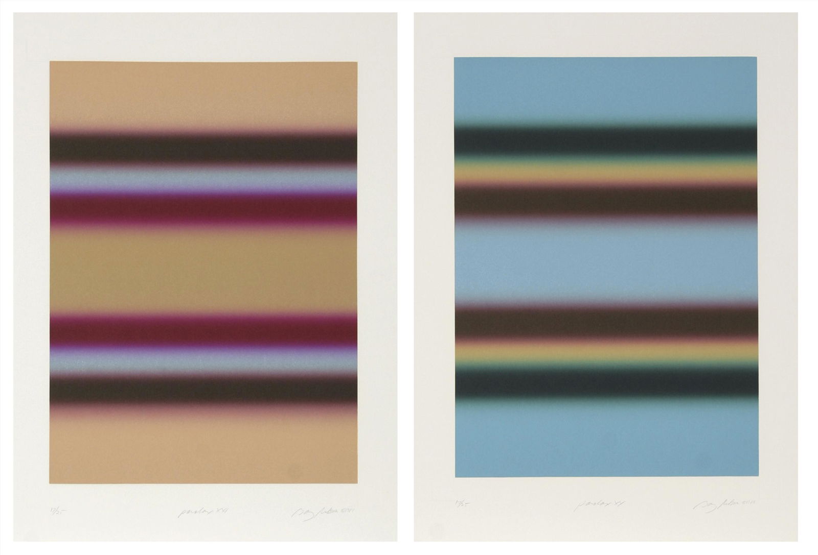 Barry Nelson, Paralax XXI and XX, Set of Two Etchings with Aquatint (1 of 3)