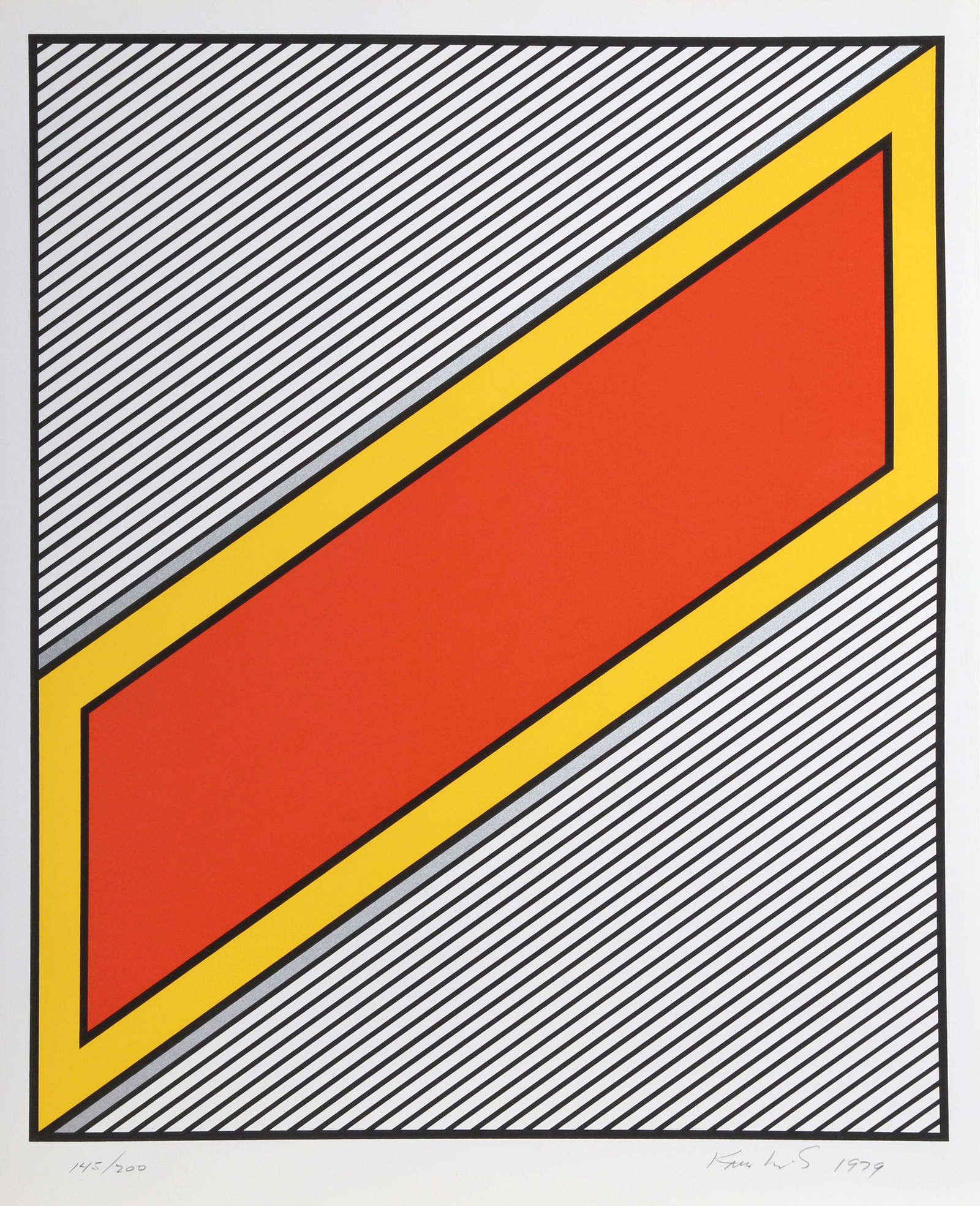 Nicholas Krushenick, Silver Image, Screenprint (1 of 2)