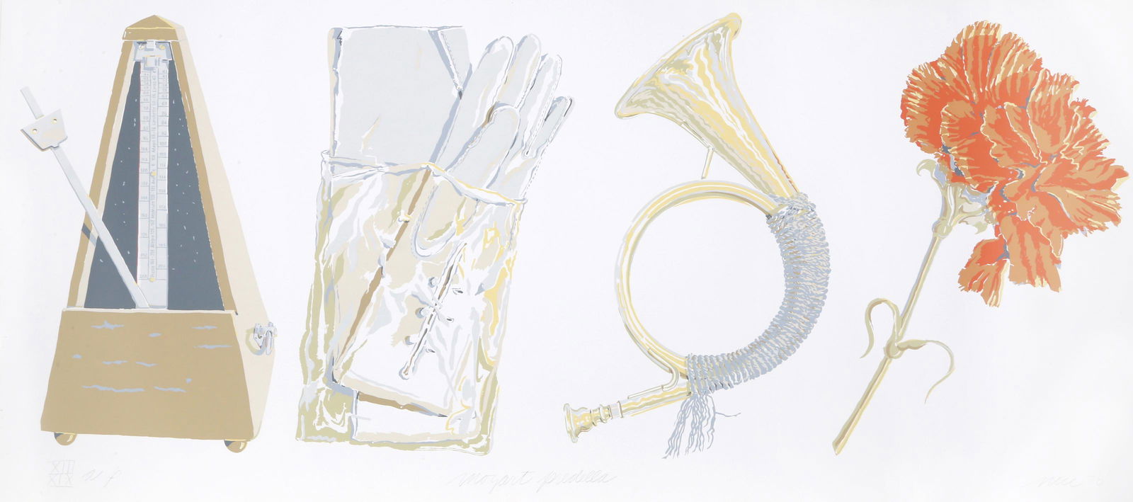 Don Nice, Mozart Predella, Screenprint: Artist: Don Nice, American (1932 - 2019) Title: Mozart Predella Year: 1978 Medium: Screenprint, signed and numbered in pencil Edition: AP 7/19 Size: 33 x 72 in. (83.82 x 182.88 cm)